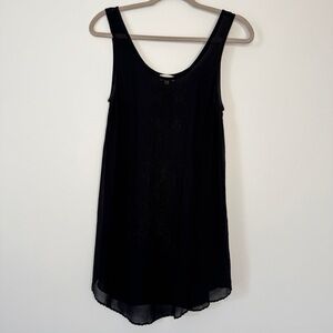 Aritzia Wilfred Tank 100% Silk Black Embroidered Lightweight Sheer Classic Sz XS